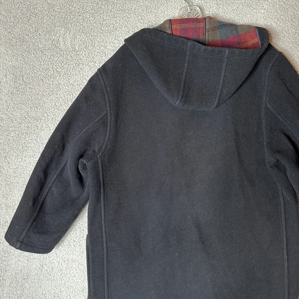 Vintage Orvis Womens M Duffle‎ Coat Wool Cashmere Plaid Lined Toggle England - Picture 7 of 16